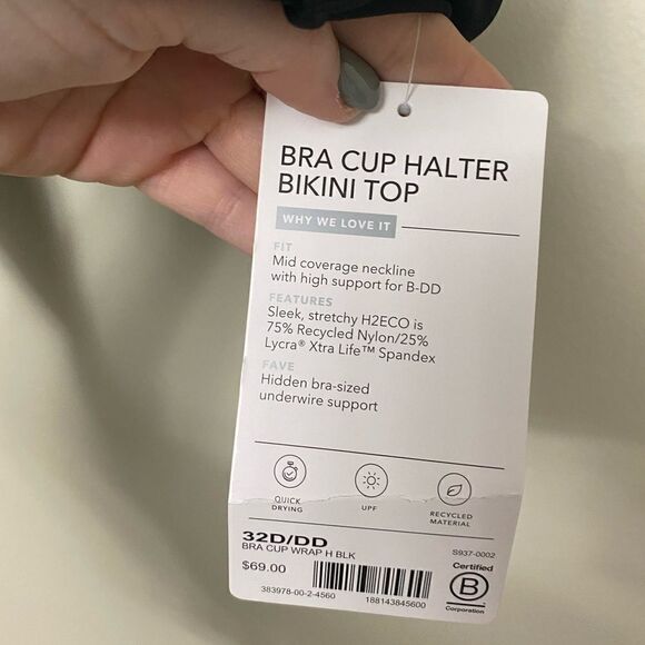 Athleta Bra Cup Halter Bikini Top 32 B/C - Picture 10 of 14
